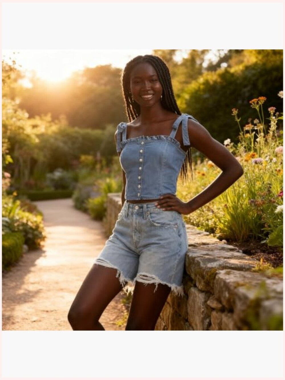 Relaxed Fit Tank Top with Tie-Sleeves - Square Neck - Picture 3 of 3